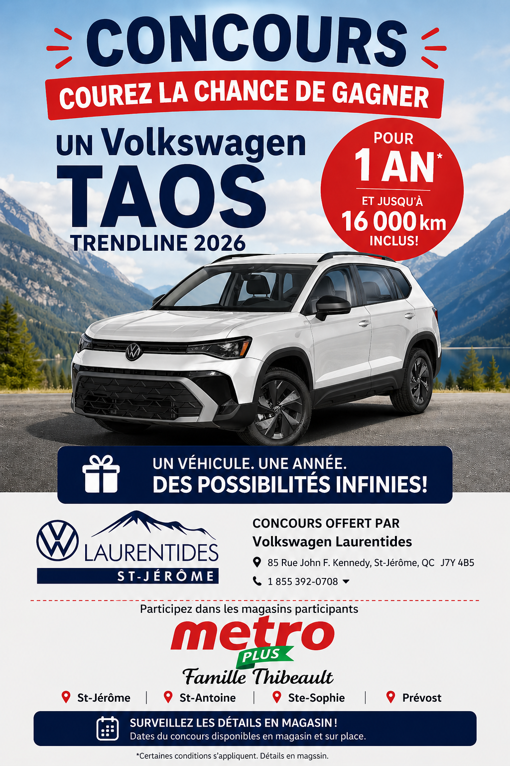 Concours – Gagnez un Volkswagen Taos 2025
